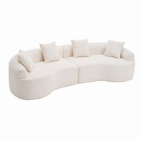 4-SITZER SOFA Chenille Weiß modular - Weiß, Textil (275/63/115cm) - WISHDOR