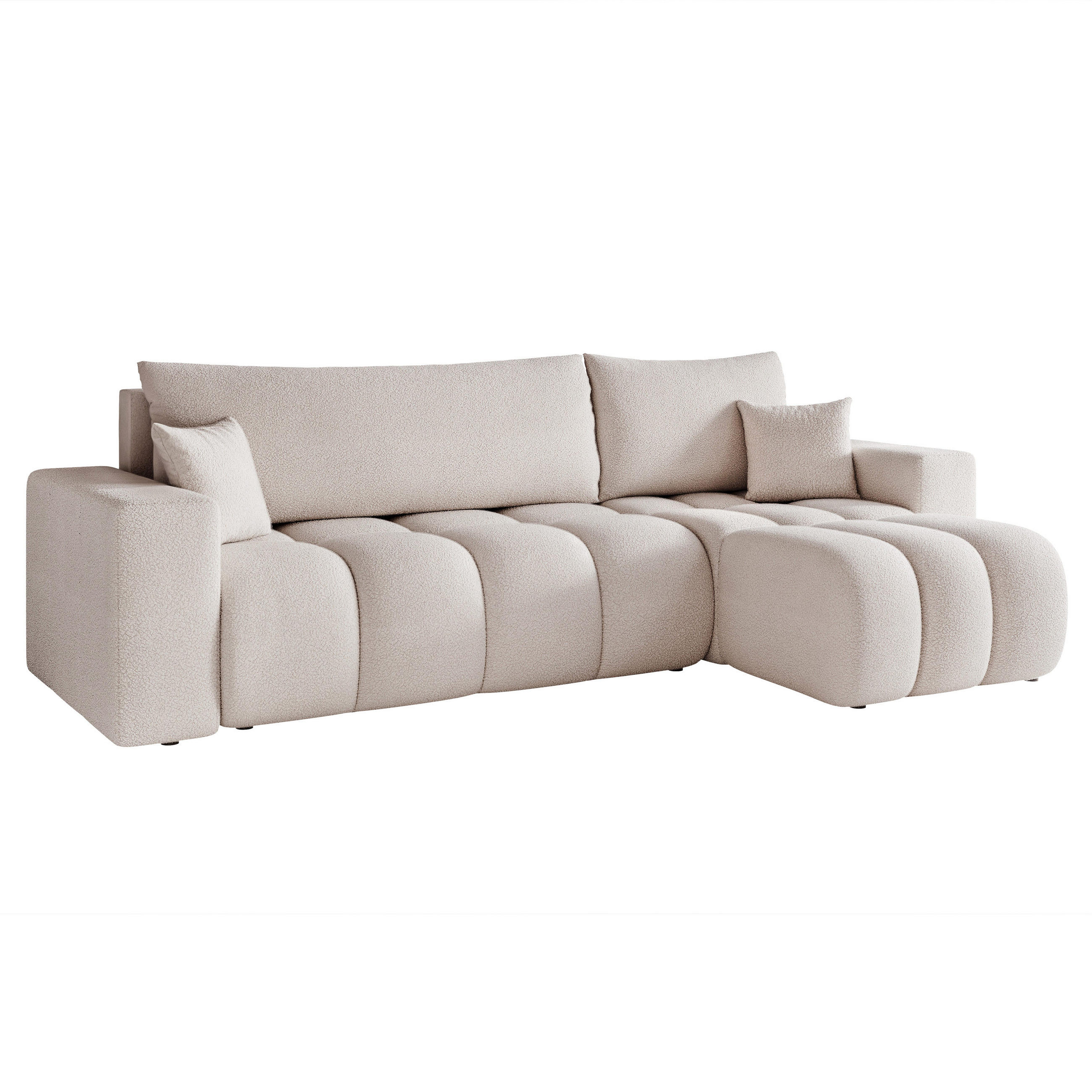 ECKSOFA OFI mit Schlaffunktion und Bettkasten Hellgrau - Hellgrau, Holzwerkstoff/Kunststoff (248/145cm) - Idohome