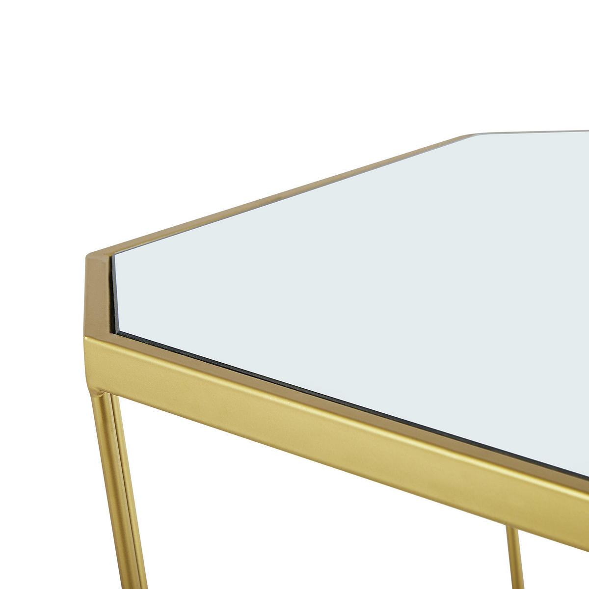 BEISTELLTISCH 2er-Set Achteckig Gold Sierra - Goldfarben, Glas (45/26cm) - Beliani