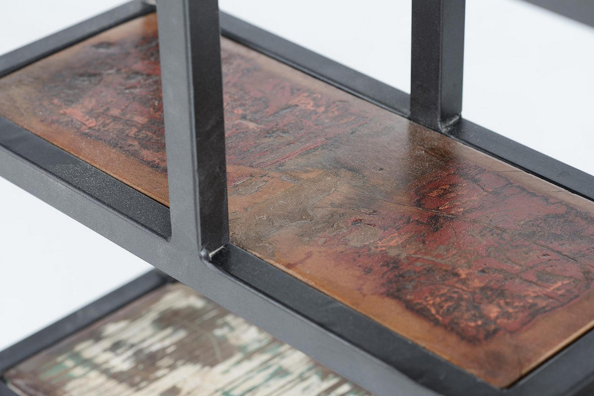 WANDREGAL aus Metall und Holz - Schwarz, Holz (18/80/80cm) - Giner y Colomer