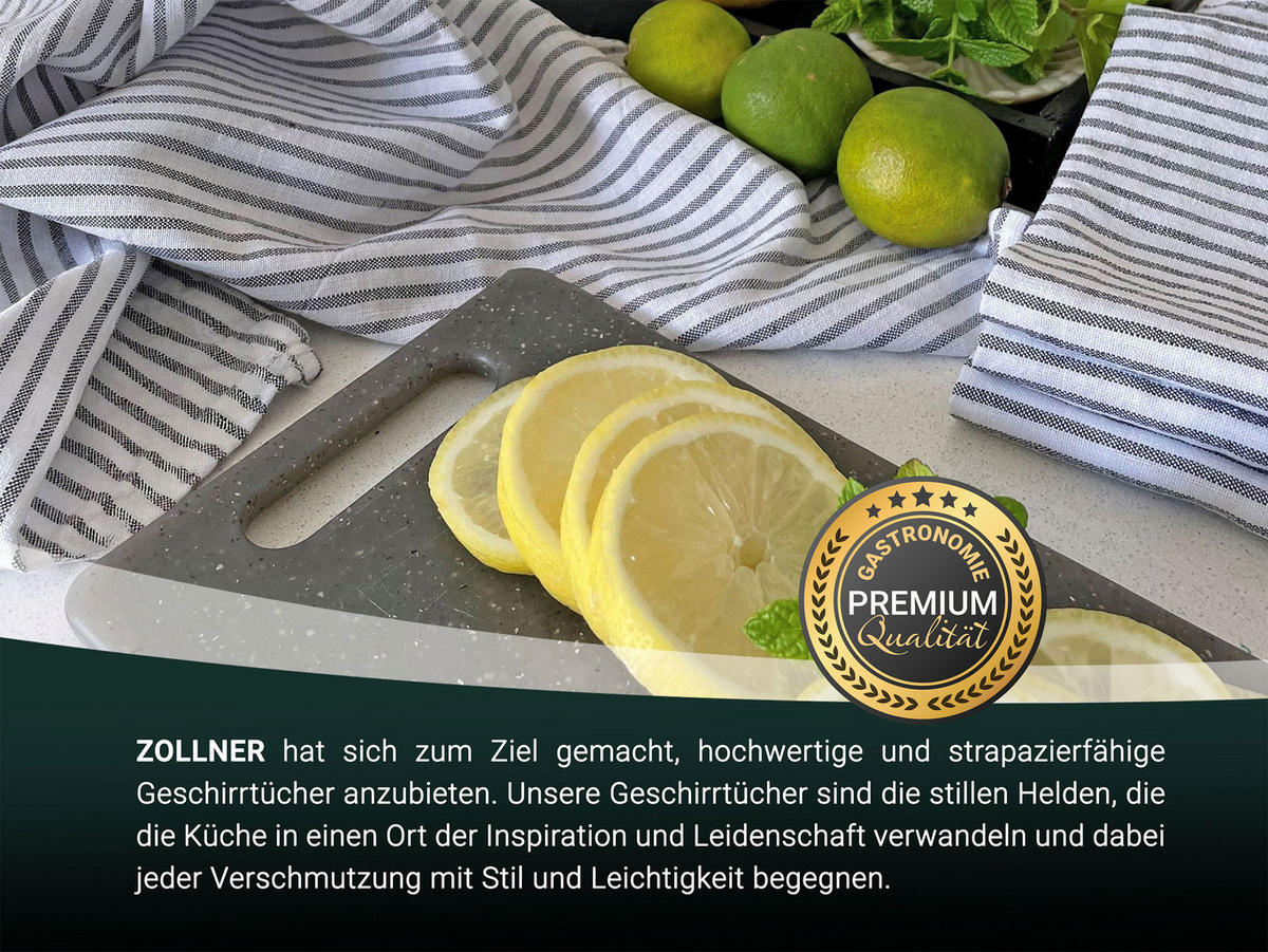 GESCHIRRTÜCHER, 4er-Set, 50x70 cm, 50% Baumwolle, 50% Leinen, Grau - Grau, Textil (50/70cm) - Zollner