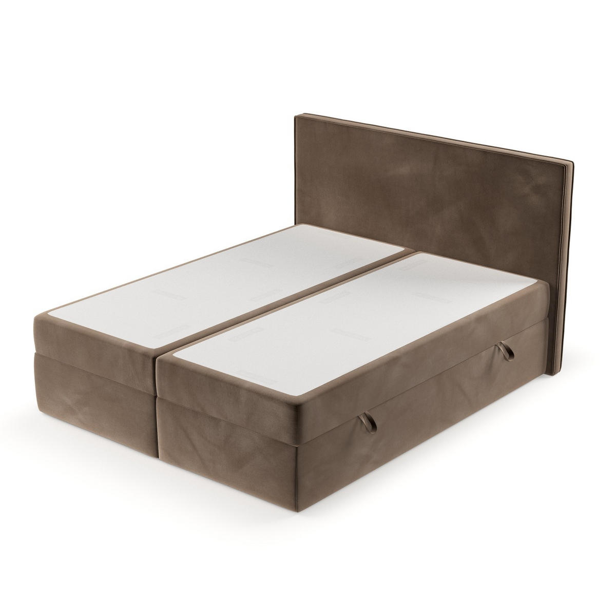 BOXBETT Nuvia 160/200 cm Braun im Paros Stoff - Schwarz/Braun, Holz/Holzwerkstoff (160/200cm) - AltaBeds