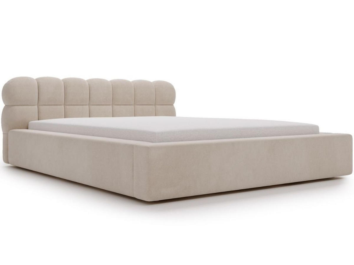 POLSTERBETT Plaza 180x200 Beige - Beige/Naturfarben, Holz/Kunststoff (180/200cm) - Graingold