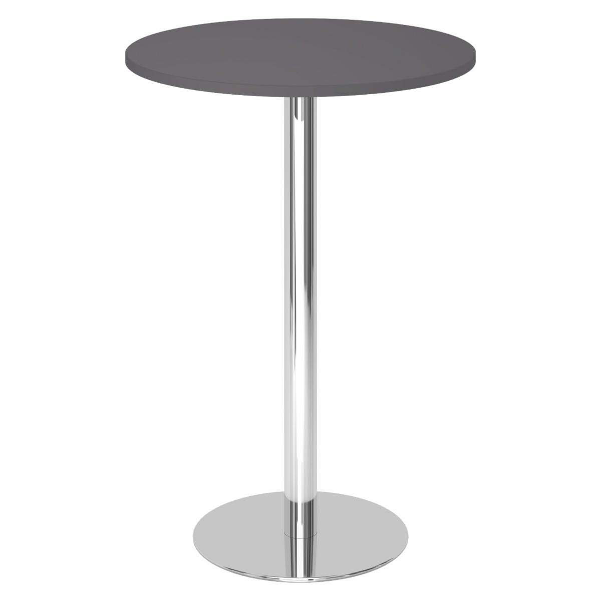 STEHTISCH rund STH 80/80/111,6 cm in Graphitfarben/Chrom - Chromfarben/Graphitfarben, Holzwerkstoff (80/80/111.6cm) - bümö