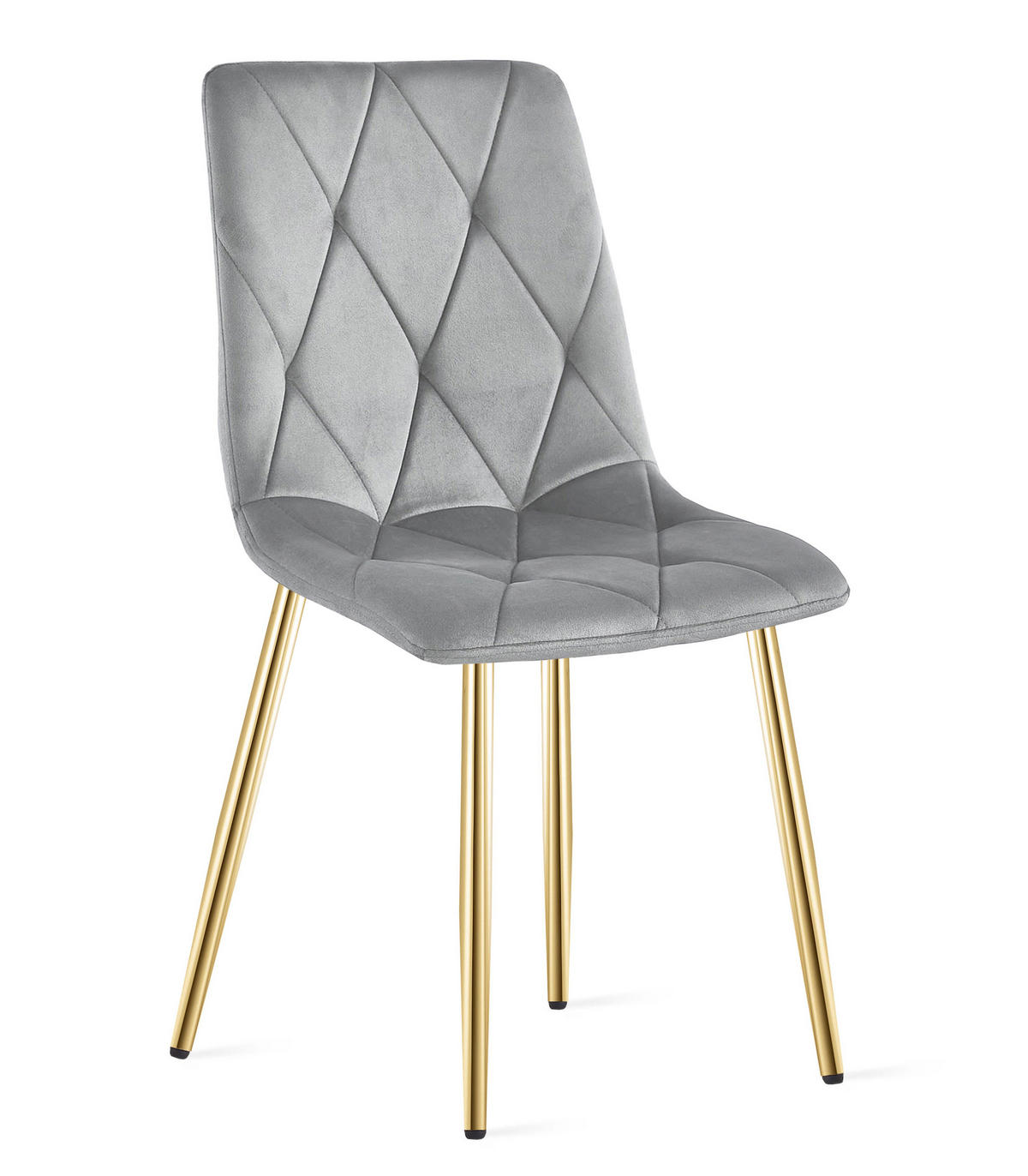 ESSZIMMERSTUHL 4-er Set TYRA hellgrauer Sitz, goldene Beine - Goldfarben/Hellgrau, Textil (44.5/87/54.5cm) - Valora