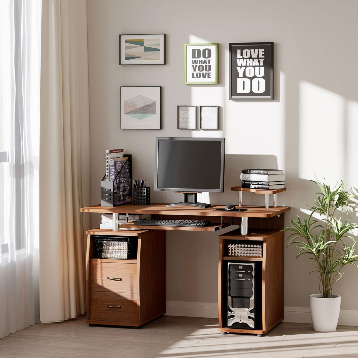 BÜROTISCH Walnussbraun 1 Stück - Walnussfarben, Holzwerkstoff (55/120/85cm) - GiPP