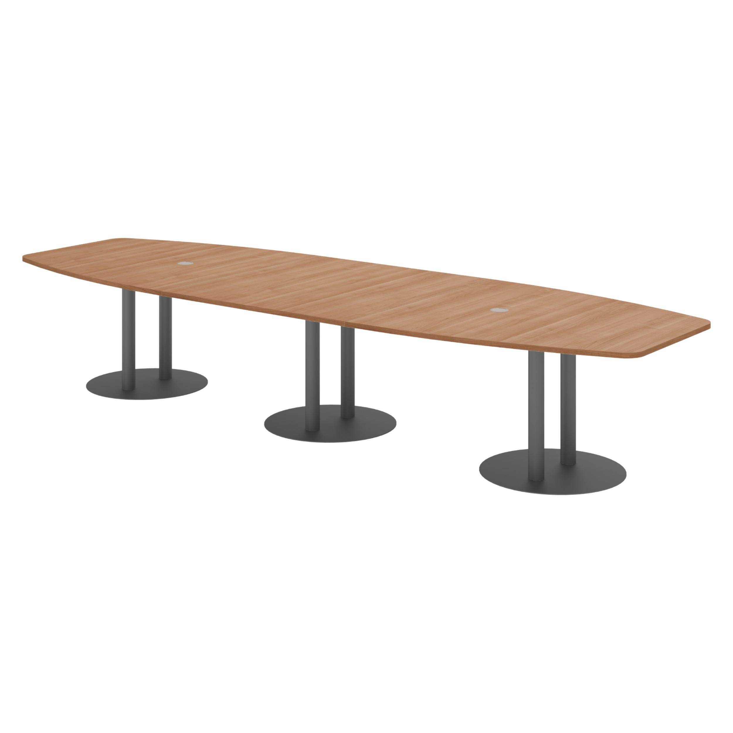 KONFERENZTISCH groß KT40 130/400/74 cm in Nussbaumfarben/Säule in Graphitfarben - Nussbaumfarben/Graphitfarben, Holzwerkstoff (130/400/74cm) - bümö