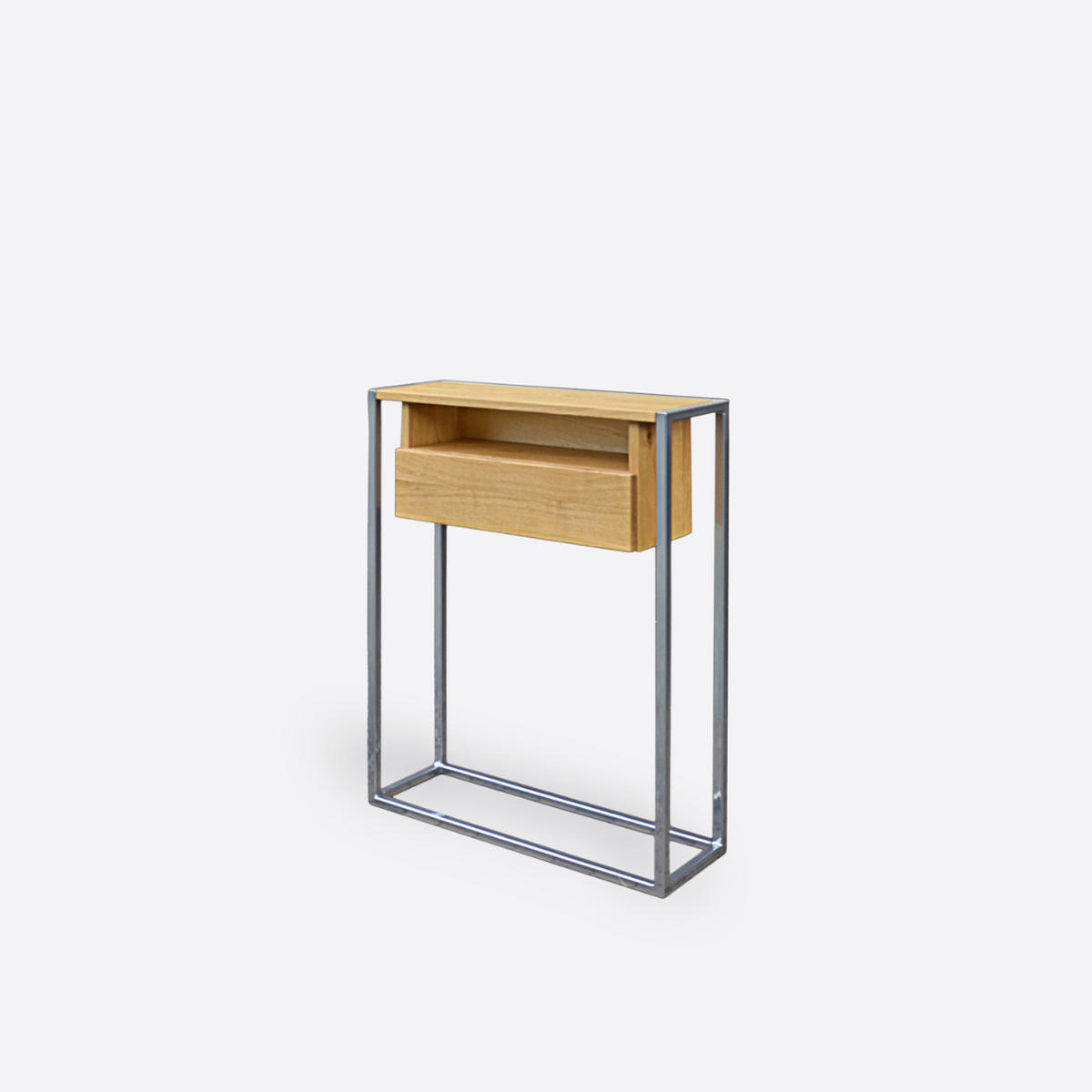 LOFT-KONSOLE mit Schublade für den Flur im industriellen Stil KING II - Eichefarben, Holz (70/90/20cm) - Rawood Furniture