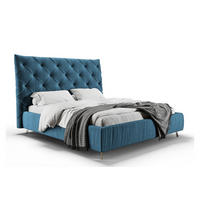 POLSTERBETT ANNY Petrol Massivholz - Petrol, Textil (160/200cm) - KAWOLA