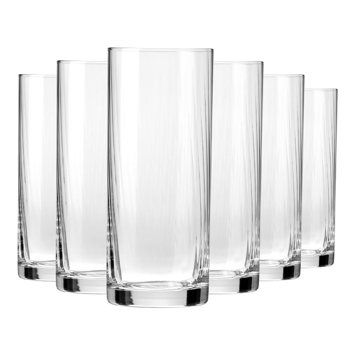 LONGDRINKGLÄSER XNO HIGHBALL ICE OPTIC, 6ER-SET, 330 ML - Transparent, Glas (0.33L) - Krosno Glass