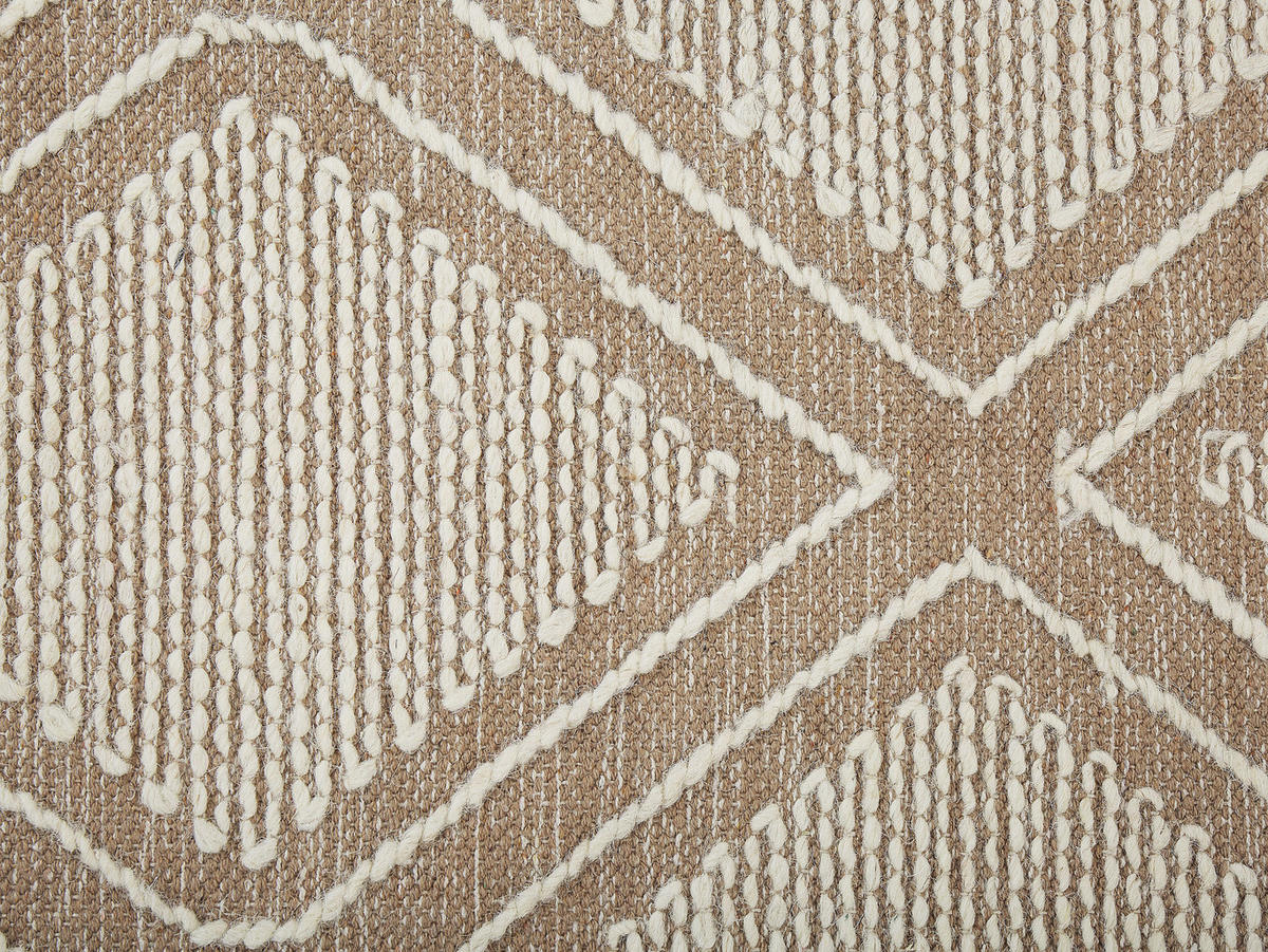 KURZFLOR-TEPPICH Kacem 230/160 cm - Beige, Textil (160/230cm) - Beliani