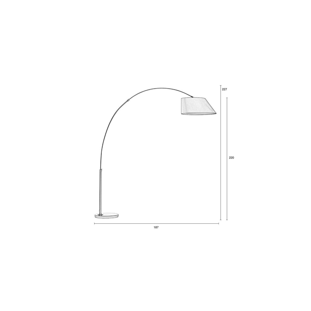 STEHLAMPE Arc Weiß - Weiß, Metall (199.5/60/222.5cm) - Zuiver