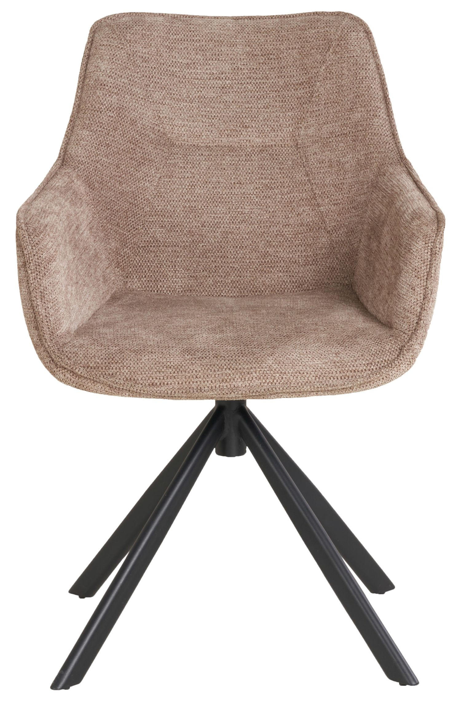 DININGSESSEL San Carlo - 4er Set - drehbar - hellbraun - Hellbraun/Hellgrau, Textil/Metall (57/87/68cm) - bene living