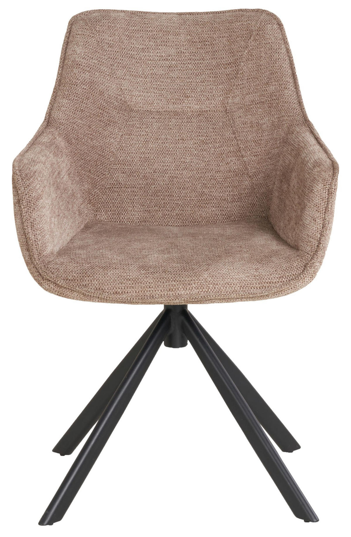 DININGSESSEL San Carlo - 4er Set - drehbar - hellbraun - Hellbraun/Hellgrau, Textil/Metall (57/87/68cm) - bene living