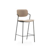 HOCKERN (Set aus 2) mit schwarzen metallbeinen - maika 44/51/66 cm - Beige, Textil (51/66/44cm) - Calicosy