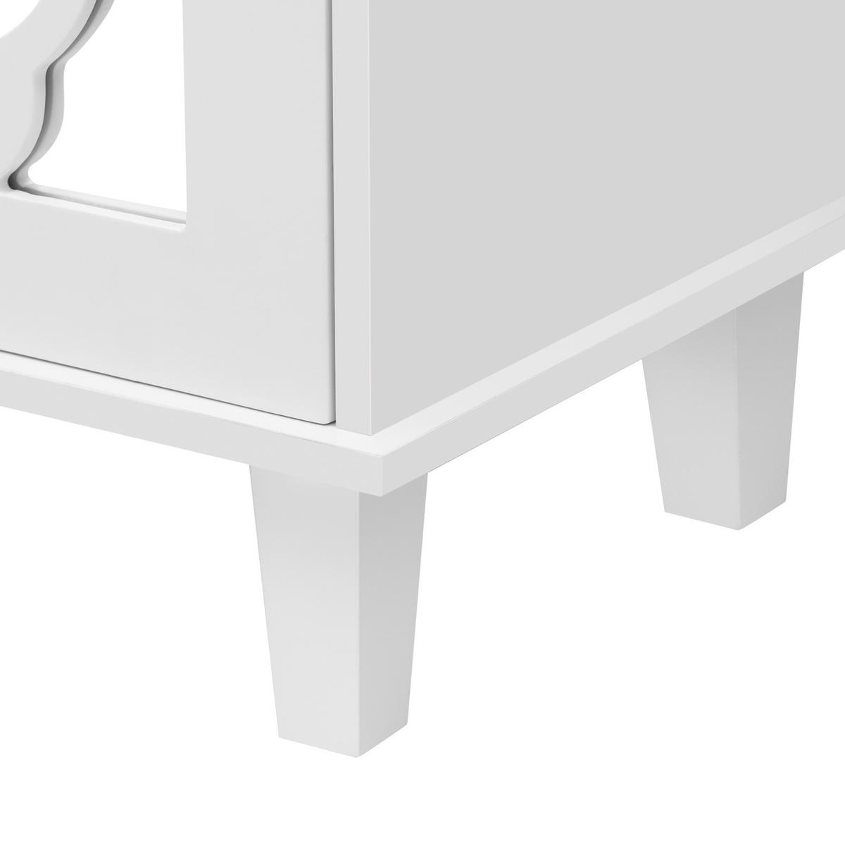 KOMMODE aus MDF 140x40x83cm in Weiß mit Spiegeltüren & Schubladen - Weiß, Holzwerkstoff (140/83/40cm) - Modfu