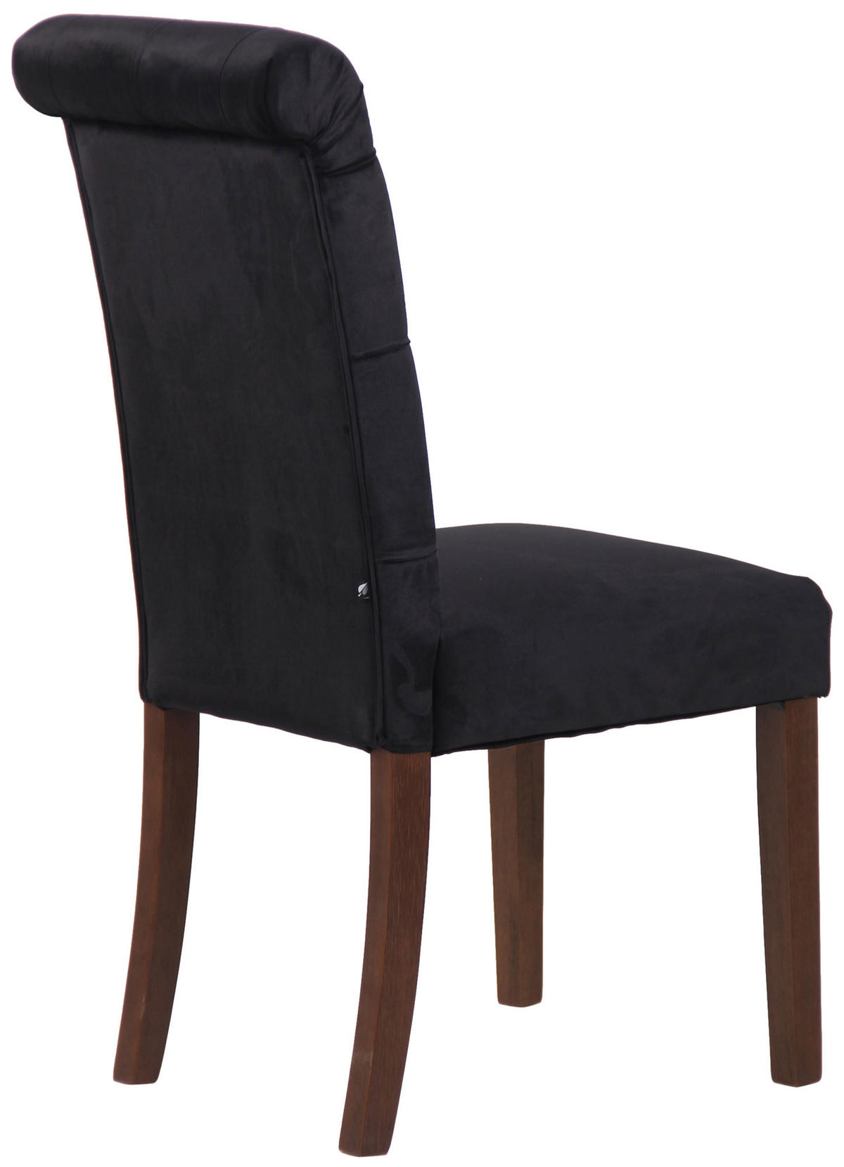 ESSZIMMERSTUHL Lisbon Samt, Gestell Kautschukholz Braun Schwarz - Schwarz/Braun, Holz/Textil (45/98/63cm) - TPFLiving