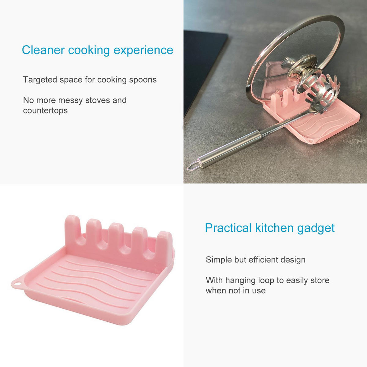 KOCHLÖFFELABLAGE - Rosa, Kunststoff (12.5/4.8/14cm) - Intirilife
