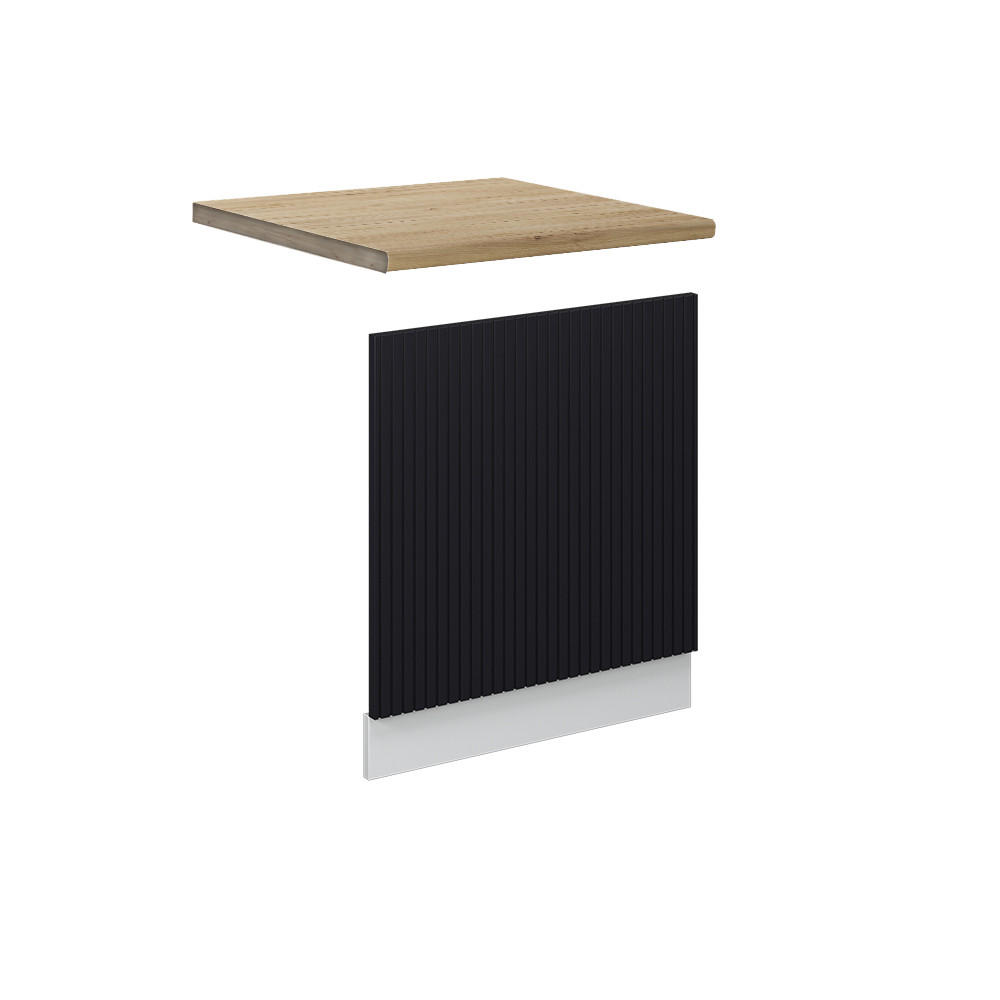 FRONTPANEL Fame-Line Svart randig 60 cm , AP Oak Svart, Vit 67.4/60/60 cm