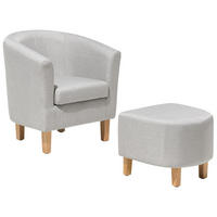 SESSEL Polsterbezug Grau Holden - Grau, Holz/Textil (68/71/41cm) - Beliani