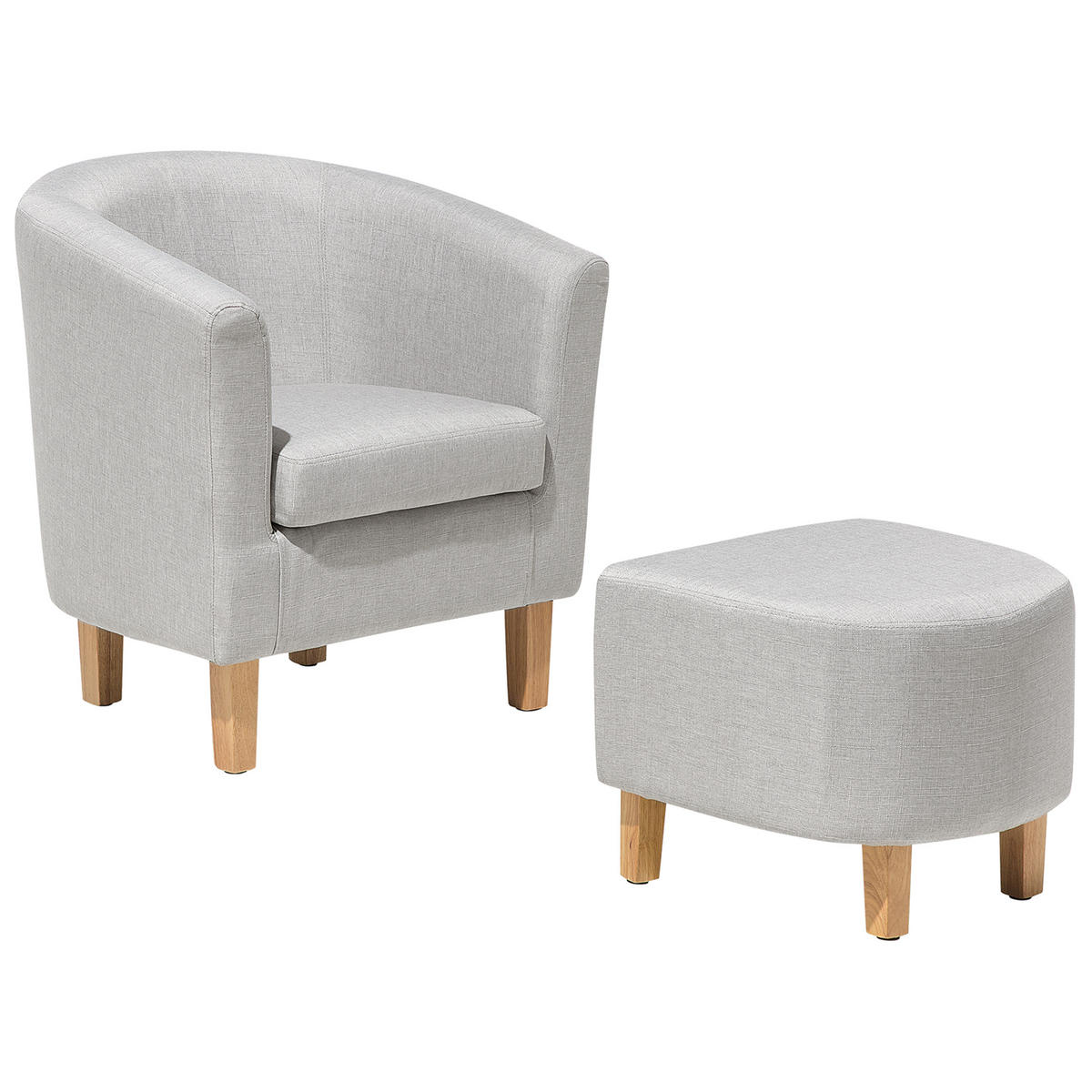SESSEL Polsterbezug Grau Holden - Grau, Holz/Textil (68/71/41cm) - Beliani