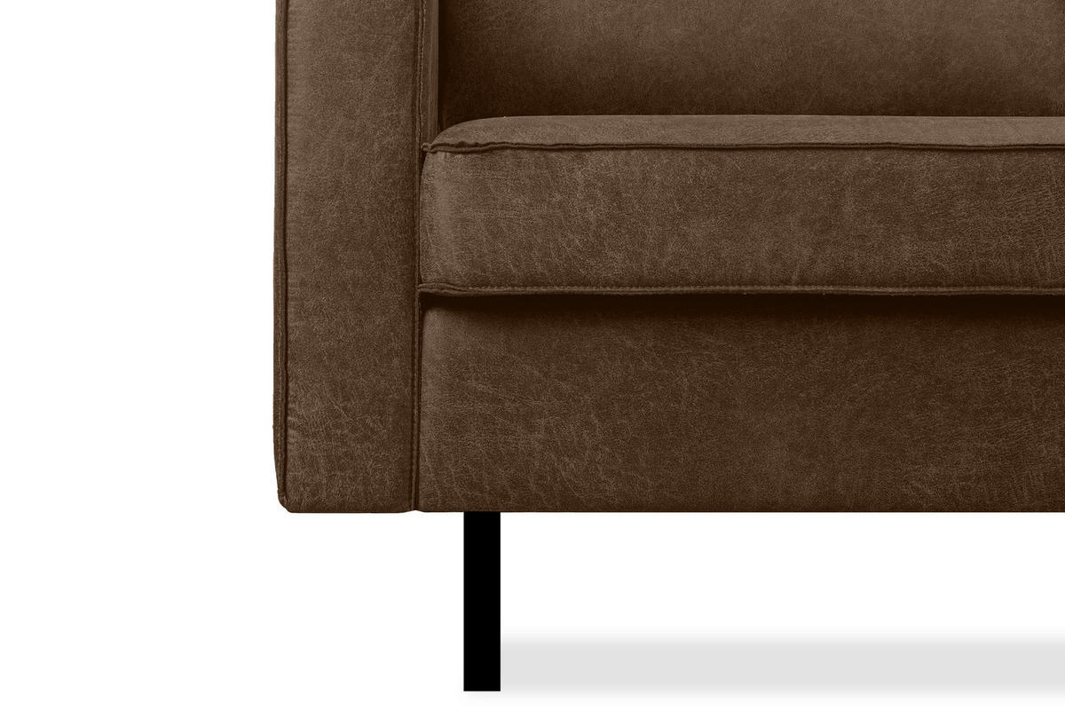 1,5-SITZER-SESSEL INVIA mit Armlehnen vintage, Lederoptik-Stoff, Dunkelbraun - Dunkelbraun/Schwarz, Textil (116/87/98cm) - KONSIMO®