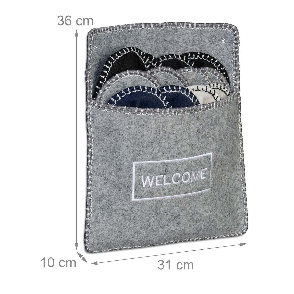 6XGÄSTEHAUSSCHUHE - Multicolor, Textil (31/10cm) - Relaxdays