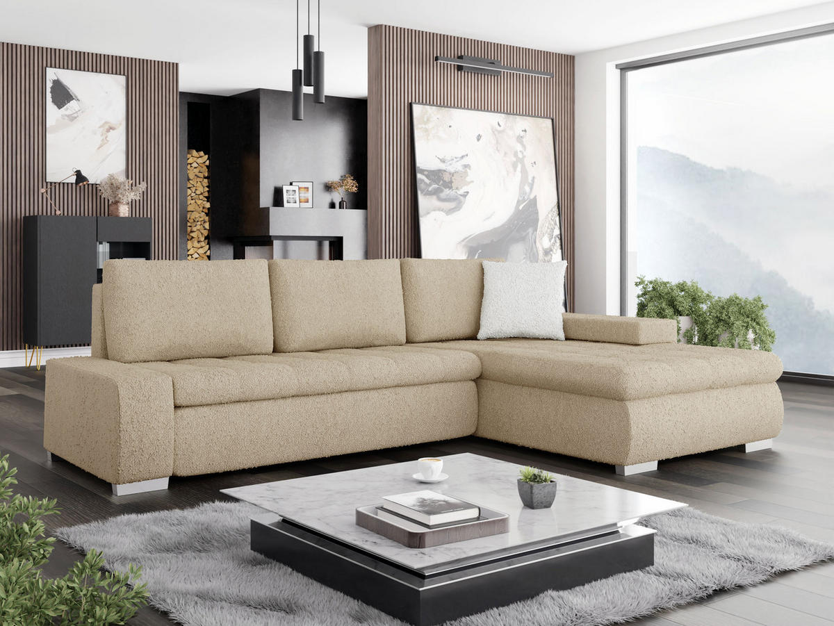 ECKSOFA Orkan Mini Premium - Naturfarben, Holz/Textil (265/185cm) - MIRJAN24