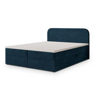BOXBETT ARMEL 160x200 cm mit Matratze und Topper - Blau - Blau, Holz (160/200cm) - MASSENO