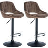 BARHOCKER 2er Set Samt braun - Schwarz/Braun, Textil (47/85/48cm) - CLP