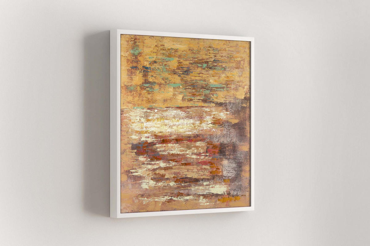 OLEJOMALBA 80/80 cm, Příroda a krajina - hnědá, dřevo/textil (80/80cm) - KUNSTLOFT