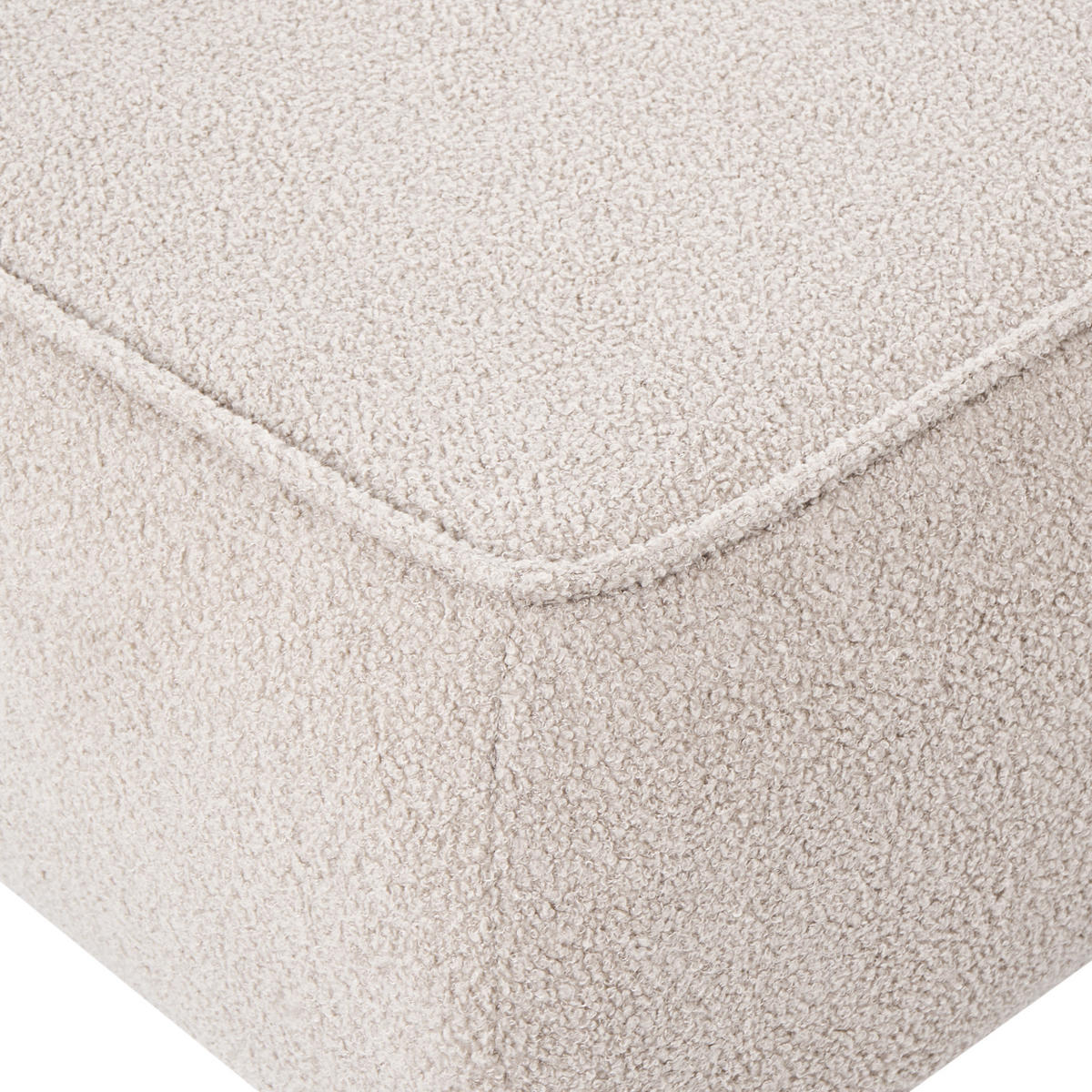 OTTOMANE Bouclé Beige Salla - Beige/Schwarz, Textil (96/43/78cm) - Beliani
