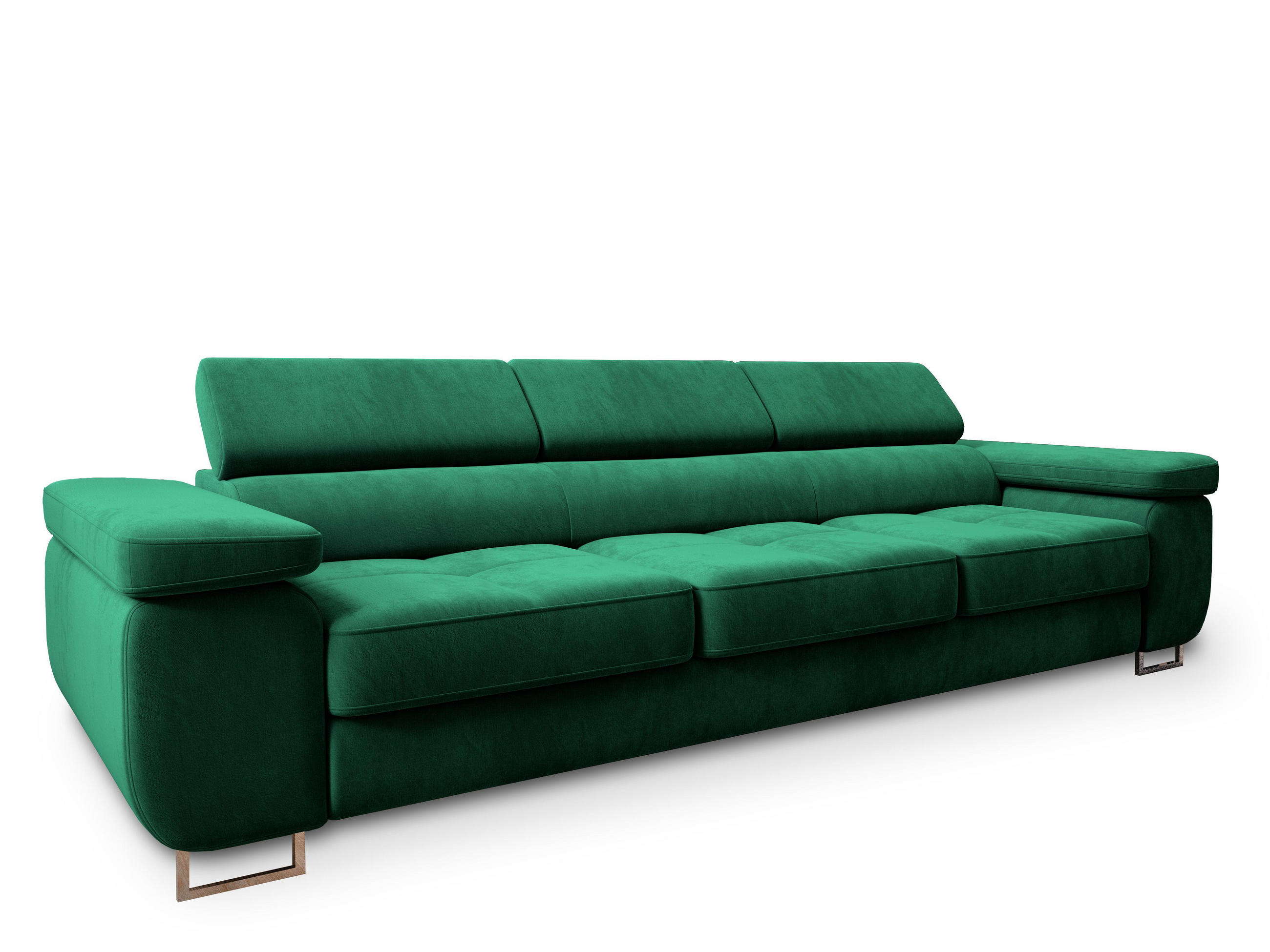 BETTSOFA MOSINE Grün Velours-Stoff mit Schlaffunktion - Grün, Textil (281/87/98cm) - MASSENO
