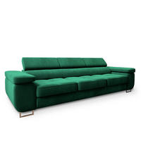 BETTSOFA MOSINE Grün Velours-Stoff mit Schlaffunktion - Grün, Textil (281/87/98cm) - MASSENO
