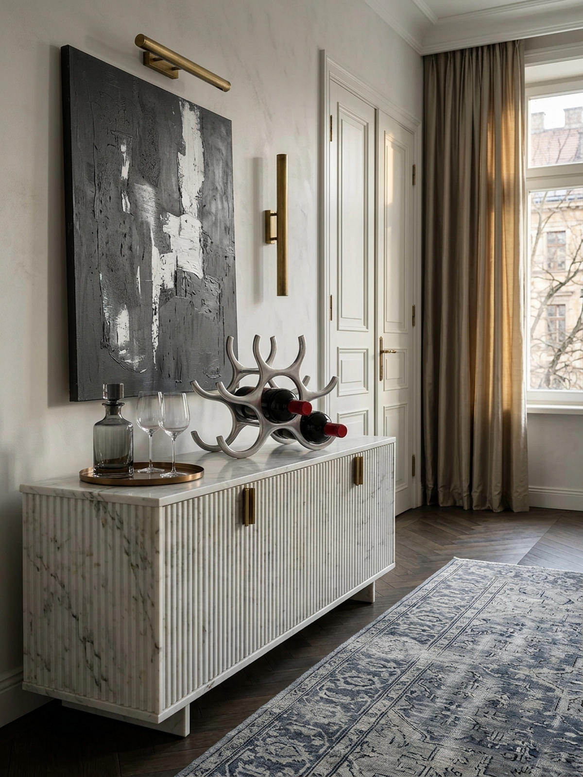 WEINREGAL Aluminium Modern Stil für 6 Flaschen platzsparend 24x29x14cm - Silberfarben, Metall (29/24/14cm) - KADIMA DESIGN