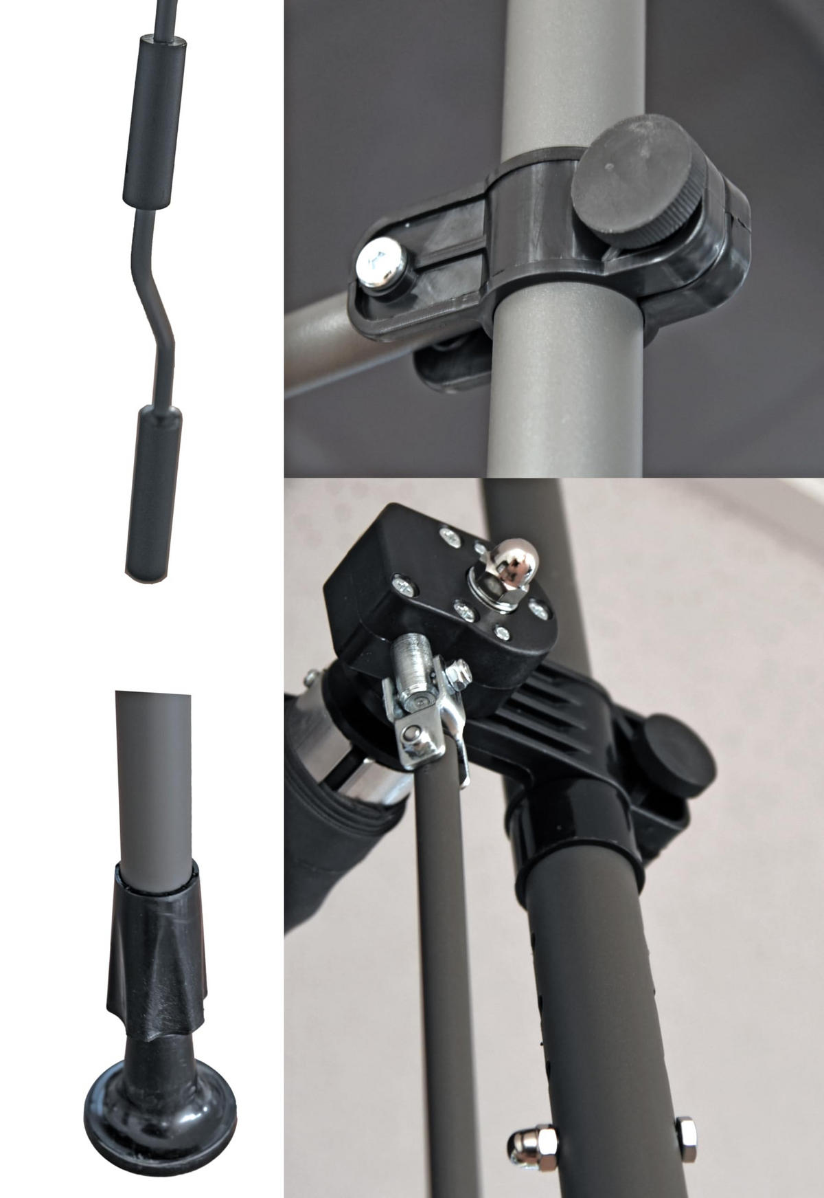 KLEMMMARKISE Schrabo 300cm Ohne Bohren Höhenverstellbar Dunkelgrau - Dunkelgrau, Kunststoff (300/309/120cm) - DELUKE