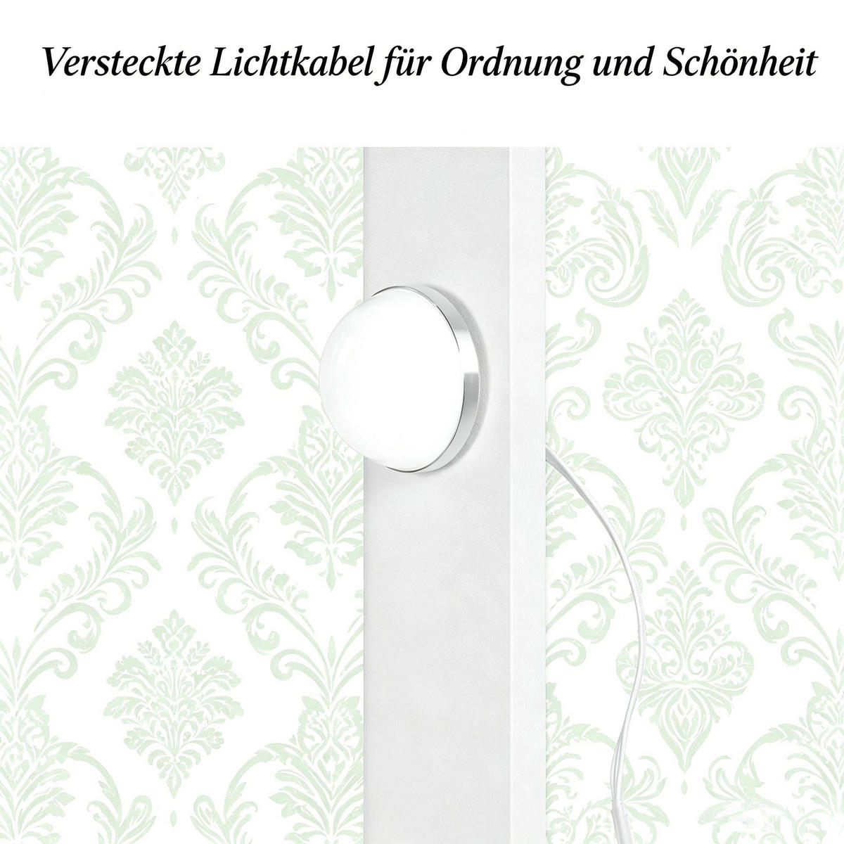 SCHMINKTISCH,MIT Rechteckigem LED Spiegel,134.5*80*40cm - Weiß, Holzwerkstoff (90/134.5/40cm) - Vallsero