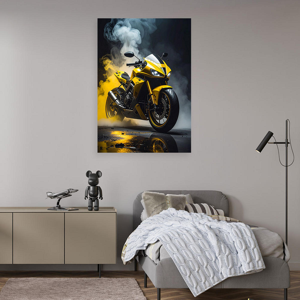 LEINWANDBILD Kraftfahrzeuge 40x60cm - Gelb, Textil (40/60cm) - Feeby