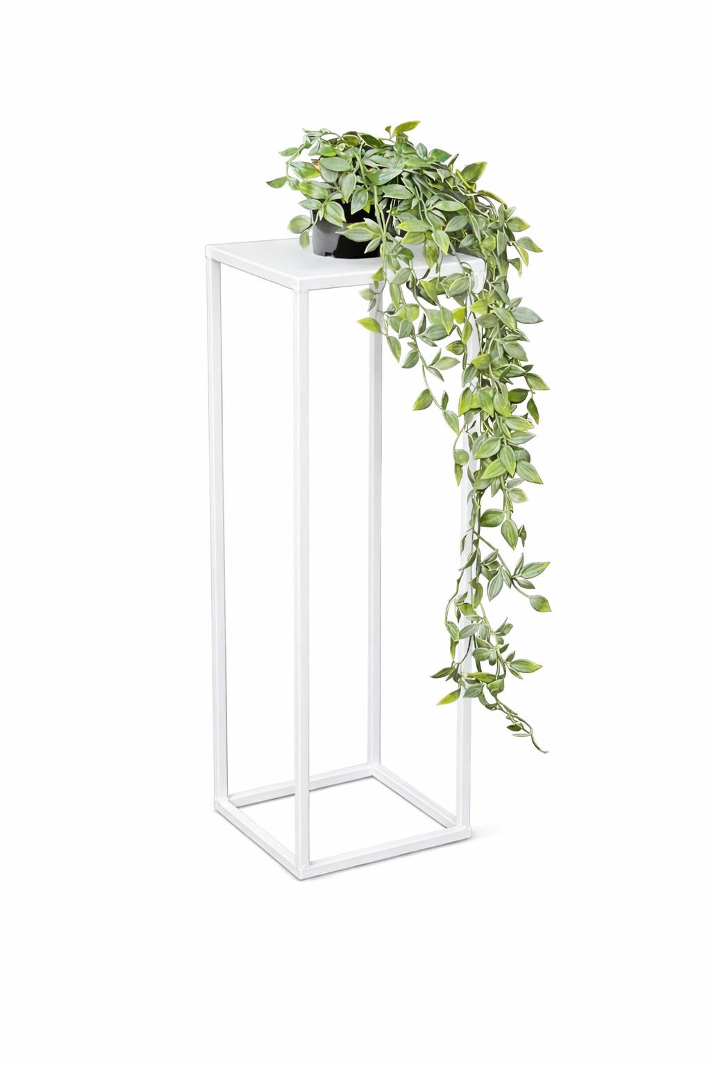 BLUMENHOCKER Metall Weiß Eckig 50 cm - Weiß, Metall (18/50/18cm) - DanDiBo