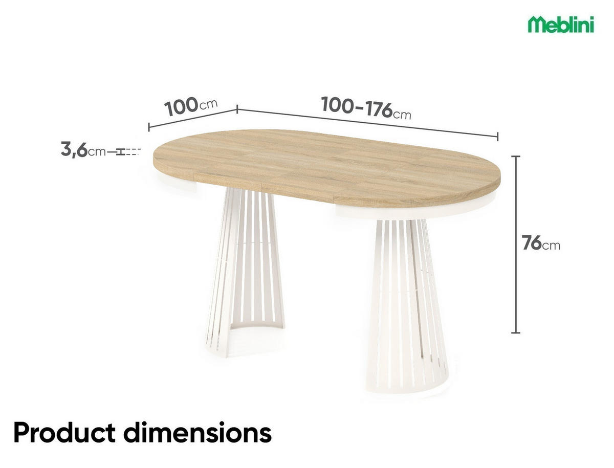 ESSTISCH Cone Bis - Kaschmir/Beige, Holzwerkstoff/Metall (100/100/76cm) - Meblini