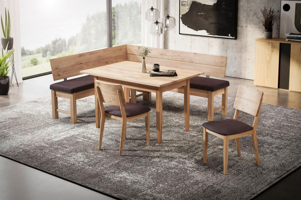 ECKBANKGRUPPE Modern Dyan 1 für 7 Personen Massivholz Wildeiche/Braun - Wildeiche/Braun, Holz (167/85/192cm) - 58aufmkessel