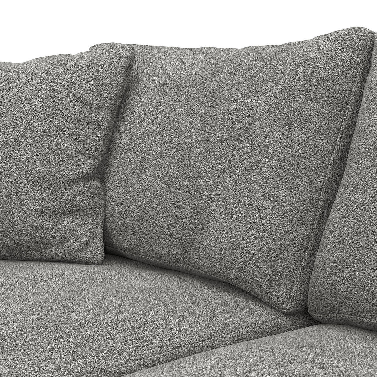 ECKSOFA mit Ottomane - Schwarz/Grau, Kunststoff/Textil (267/254cm) - home24
