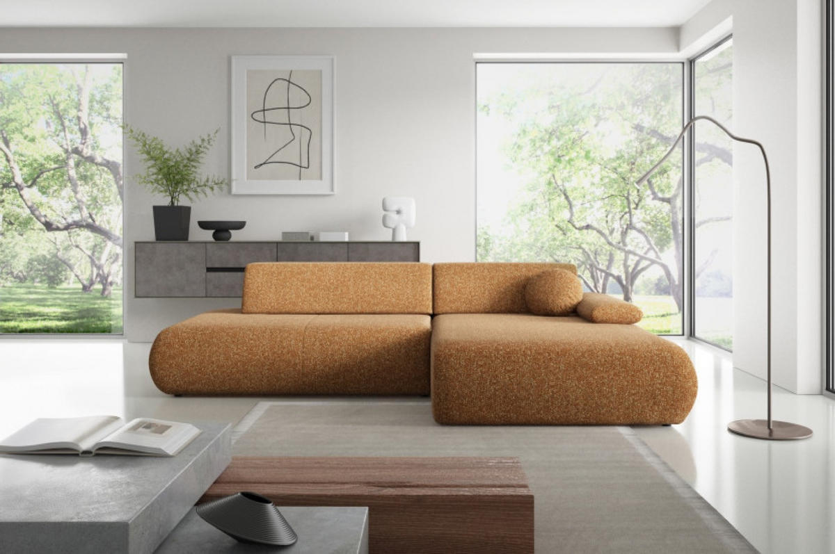 ECKSOFA Orange PENTI Ausziehbar Mit Bettkasten Rechts - Orange, Textil (173.5/286cm) - Sepro Meble