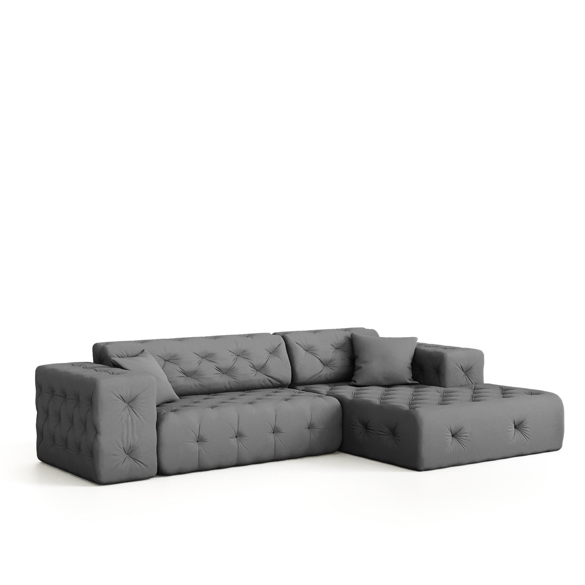 ECKSOFA Chantal - Grau, Holzwerkstoff/Textil (266/171cm) - Fun Möbel