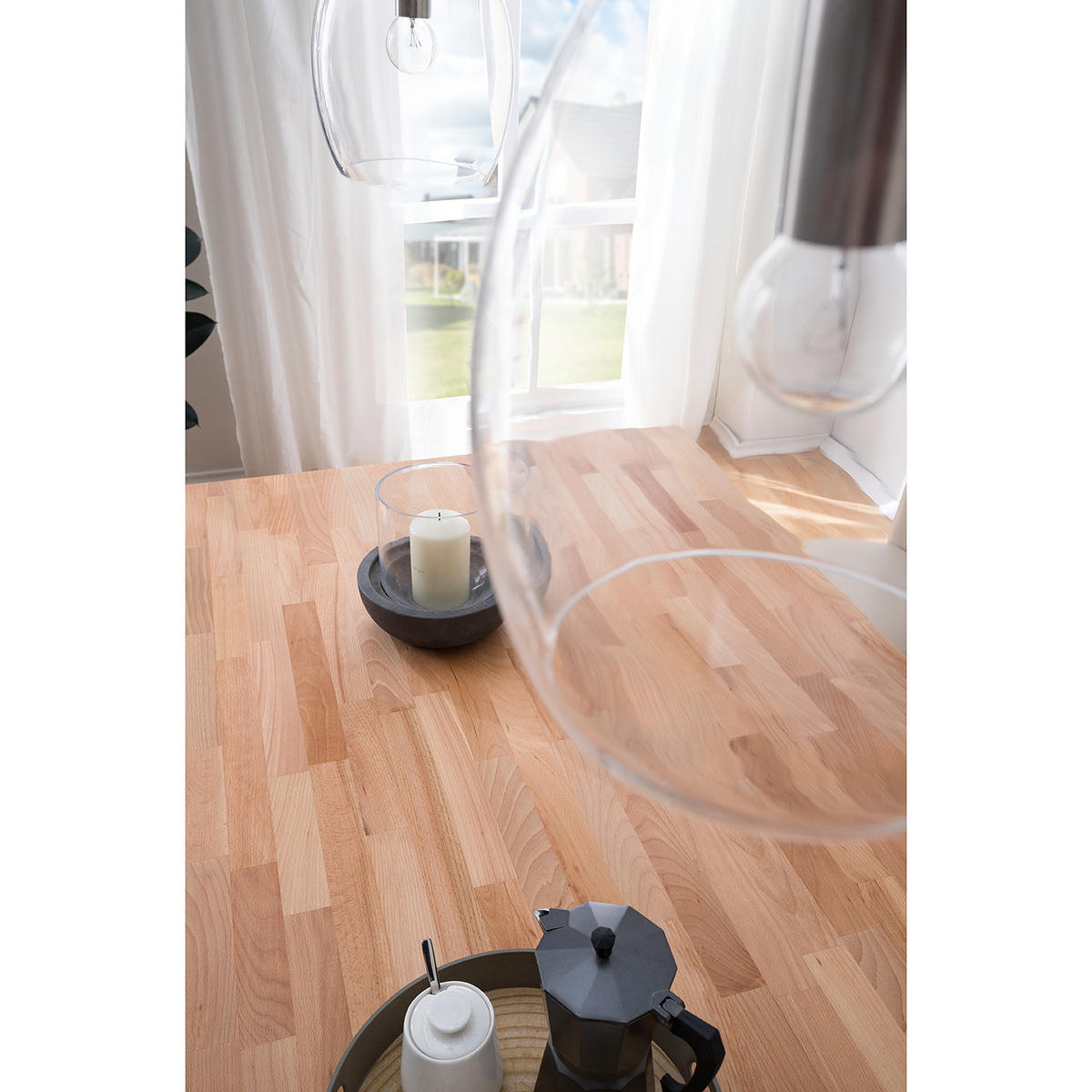 ESSTISCH - Massivholz - Kernbuche, Holz (90/160/75cm) - home24