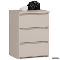 NACHTTISCH CL3 Kaschmir 40 cm 3 Schubladen Front Kaschmir B40xH57xT35 cm - Beige, Holzwerkstoff (40/57/35cm) - Akord
