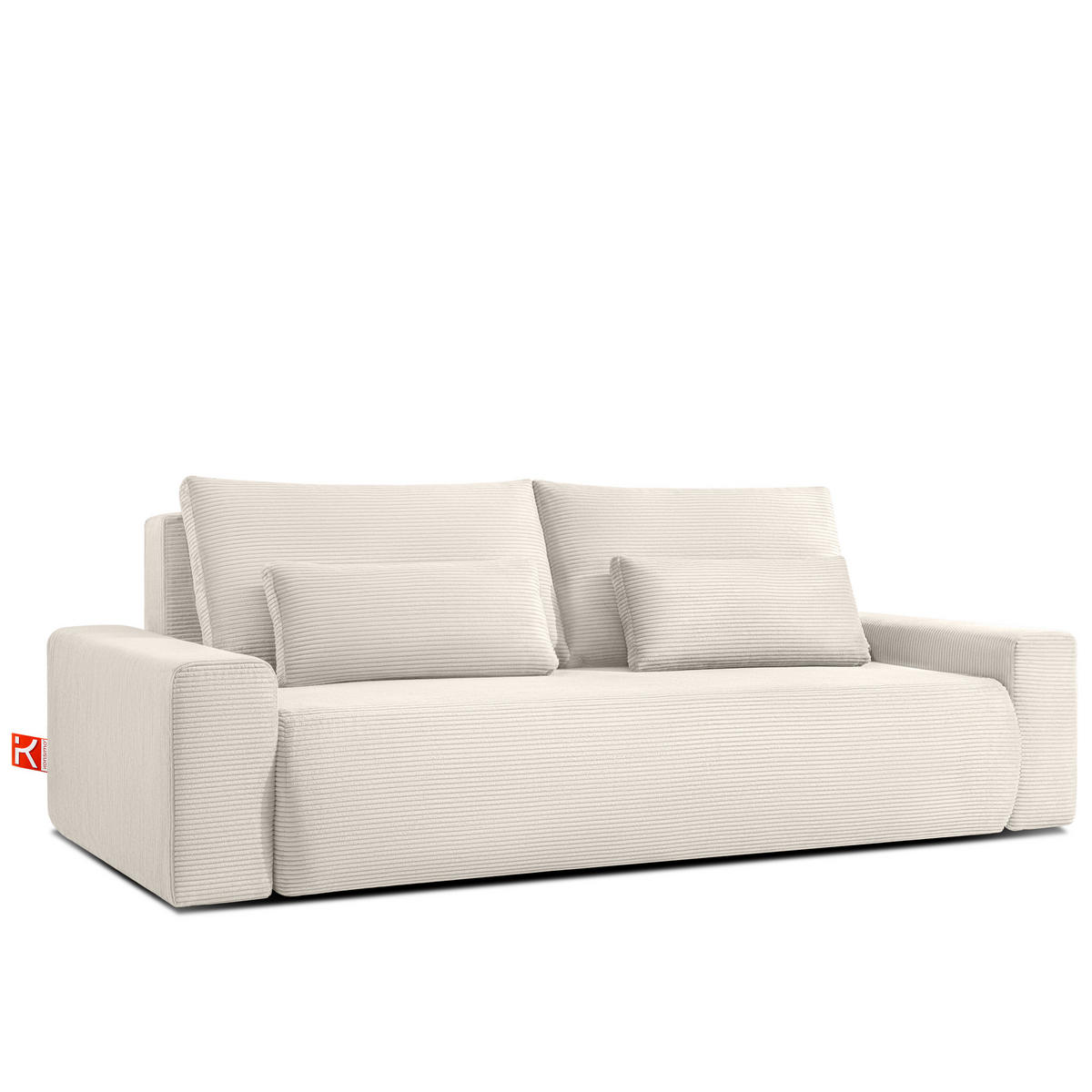 3-SITZER SCHLAFSOFA MOLLIS, Corduroy, Cremig - Creme, Holz/Holzwerkstoff (250/93/108cm) - KONSIMO®