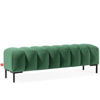 POLSTERBANK Bettbank PECCO, Metallbeinen - Dunkelgrün/Schwarz, Holz/Textil (160/50/50cm) - KONSIMO®