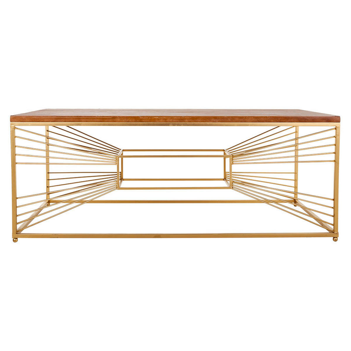 COUCHTISCH aus Holz 130x70x50 cm - Goldfarben, Metall (70/130/50cm) - Wanderlust