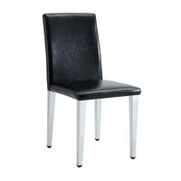 STUHL-SET DE-36600 2 Stück mit PU-Bezug und Metallbeinen Schwarz - Schwarz, Metall (47/90/41cm) - ComfortXL